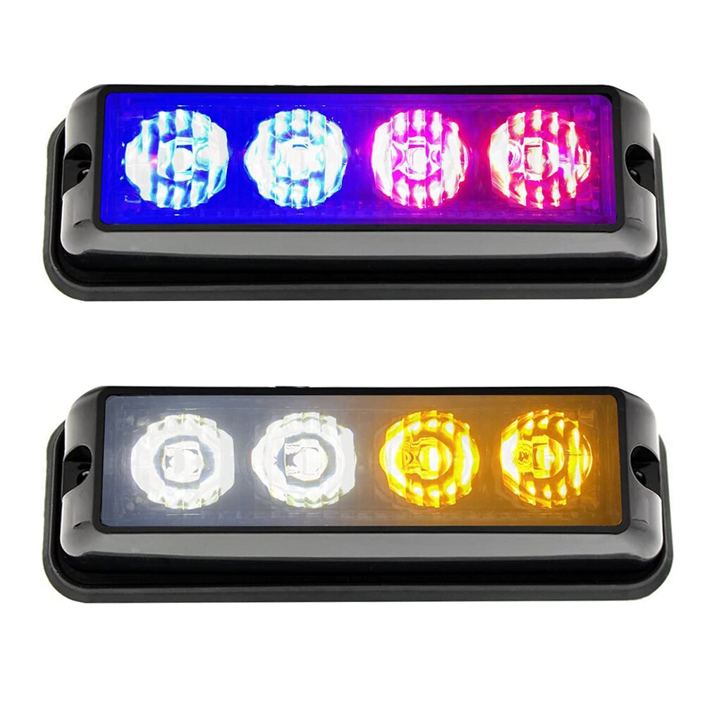 자동차 스트로브 경고등 바 4 LED 미니 비상 깜박이 비콘 조명, 차량 트럭에 대한 슈퍼 밝은 플래시주의 조명, 2 개